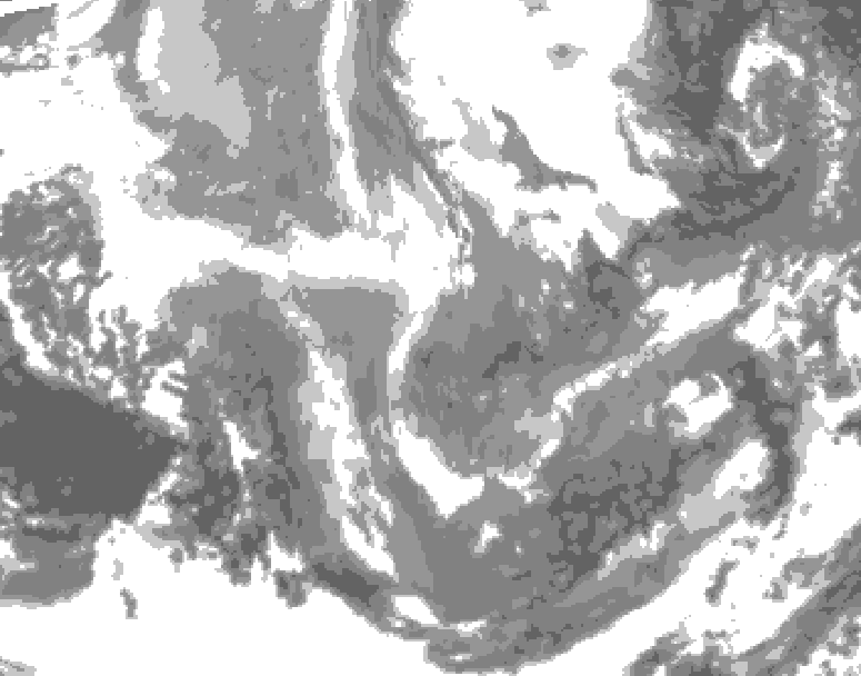 GDPS total cloud 090 hour forecast chart for Canada based on 2025/12/07 0000Z data