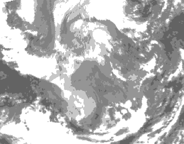 GDPS total cloud 138 hour forecast chart for Canada based on 2025/12/07 0000Z data