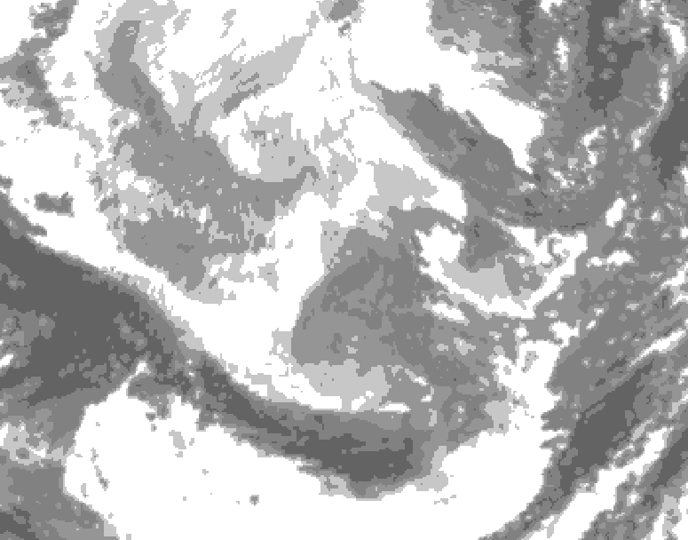 GDPS total cloud 156 hour forecast chart for Canada based on 2025/12/07 0000Z data