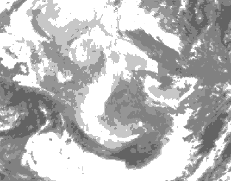 GDPS total cloud 162 hour forecast chart for Canada based on 2025/12/07 0000Z data