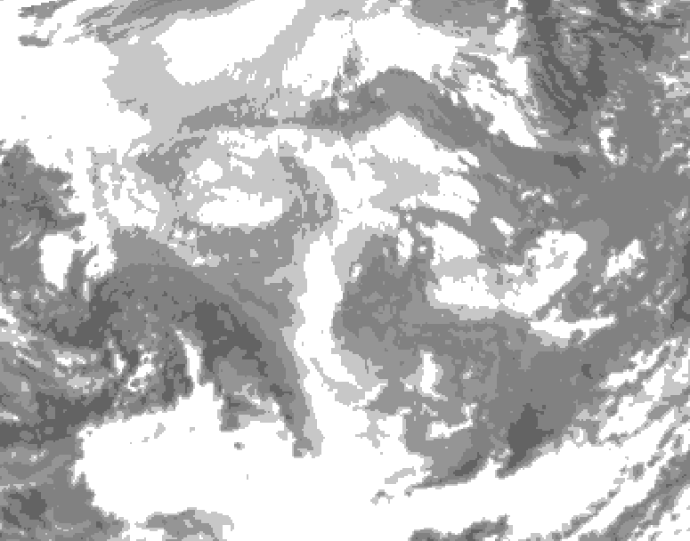 GDPS total cloud 174 hour forecast chart for Canada based on 2025/12/07 0000Z data