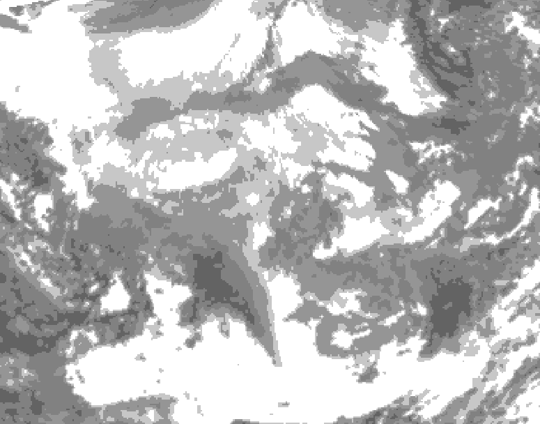 GDPS total cloud 180 hour forecast chart for Canada based on 2025/12/07 0000Z data