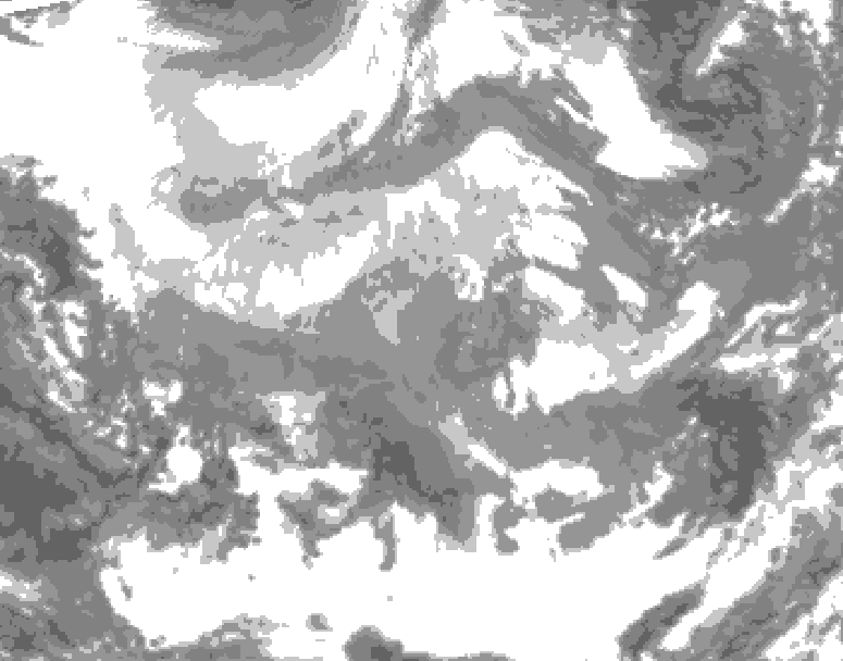 GDPS total cloud 186 hour forecast chart for Canada based on 2025/12/07 0000Z data