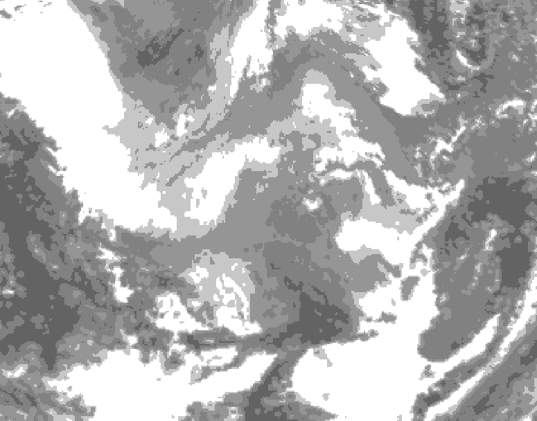 GDPS total cloud 198 hour forecast chart for Canada based on 2025/12/07 0000Z data