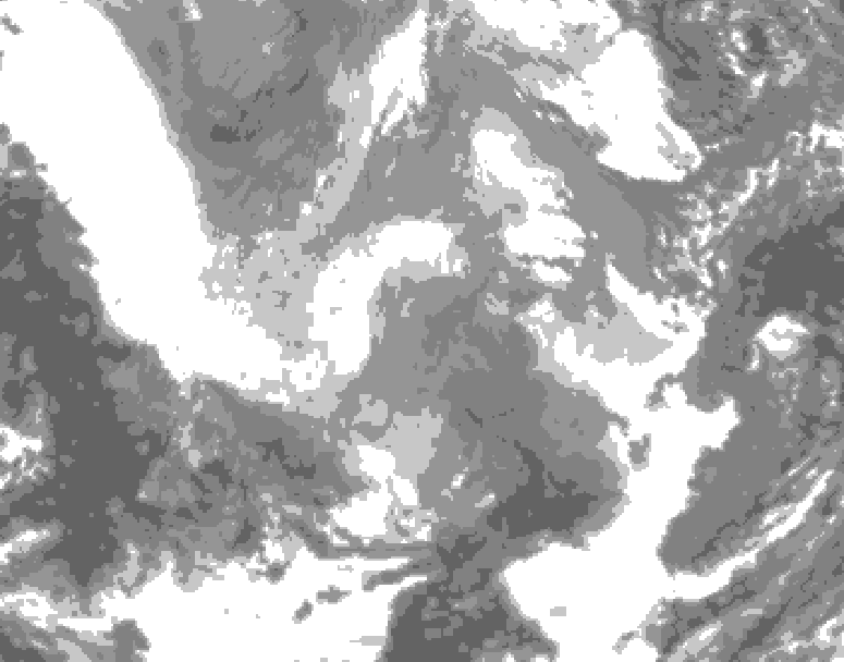 GDPS total cloud 204 hour forecast chart for Canada based on 2025/12/07 0000Z data