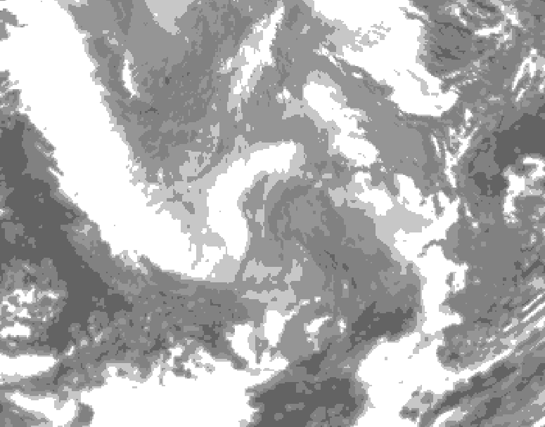 GDPS total cloud 210 hour forecast chart for Canada based on 2025/12/07 0000Z data
