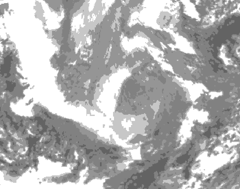 GDPS total cloud 228 hour forecast chart for Canada based on 2025/12/07 0000Z data