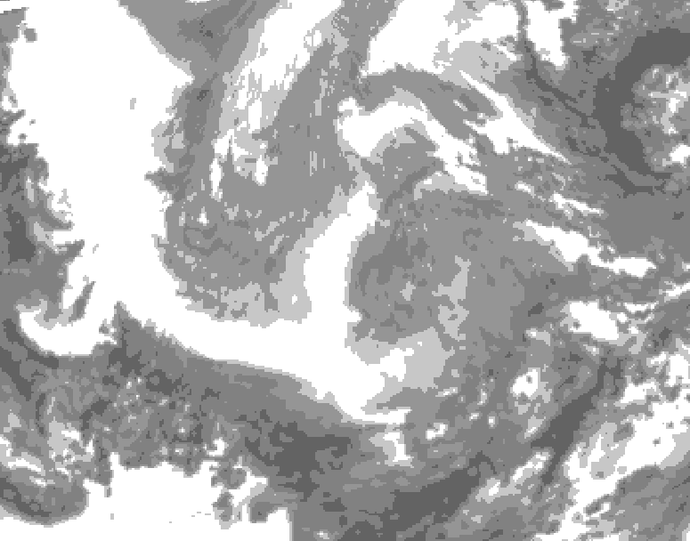 GDPS total cloud 234 hour forecast chart for Canada based on 2025/12/07 0000Z data