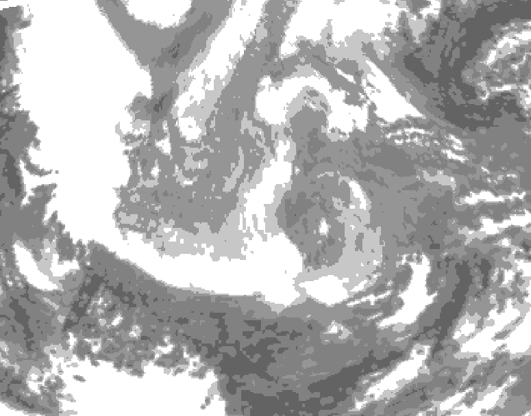 GDPS total cloud 240 hour forecast chart for Canada based on 2025/12/07 0000Z data