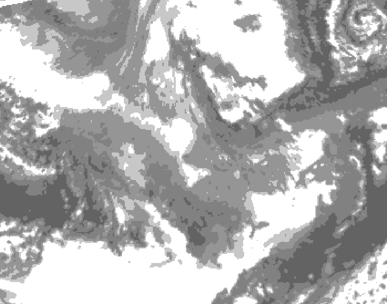 GDPS total cloud 036 hour forecast chart for Canada based on 2025/12/07 1200Z data