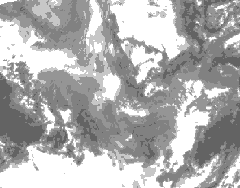 GDPS total cloud 048 hour forecast chart for Canada based on 2025/12/07 1200Z data