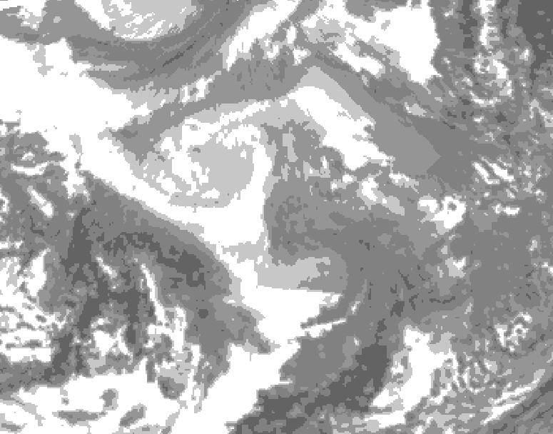 GDPS total cloud 204 hour forecast chart for Canada based on 2025/12/07 1200Z data