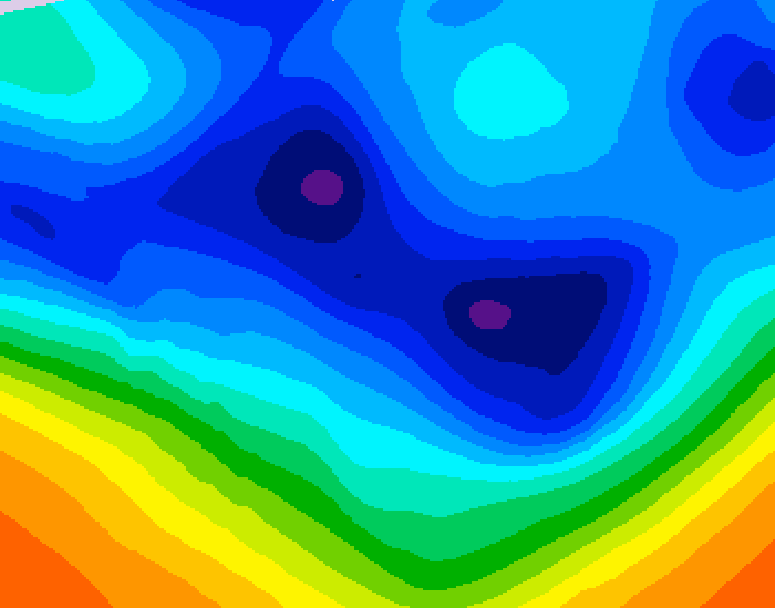 GDPS 500 millibar geopotential height 006 hour forecast chart for Canada based on 2025/12/08 0000Z data