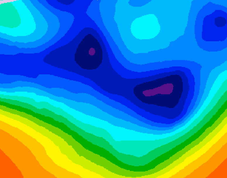 GDPS 500 millibar geopotential height 012 hour forecast chart for Canada based on 2025/12/08 0000Z data