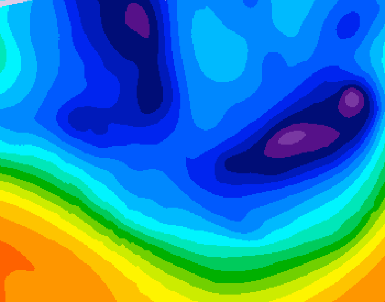 GDPS 500 millibar geopotential height 042 hour forecast chart for Canada based on 2025/12/08 0000Z data