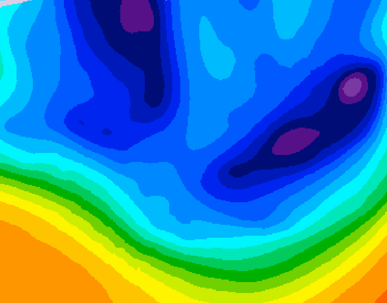 GDPS 500 millibar geopotential height 048 hour forecast chart for Canada based on 2025/12/08 0000Z data