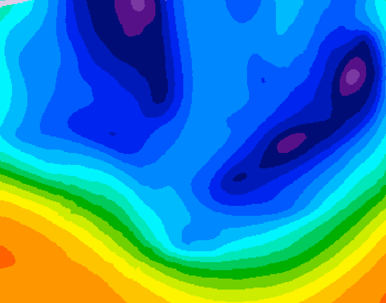 GDPS 500 millibar geopotential height 054 hour forecast chart for Canada based on 2025/12/08 0000Z data