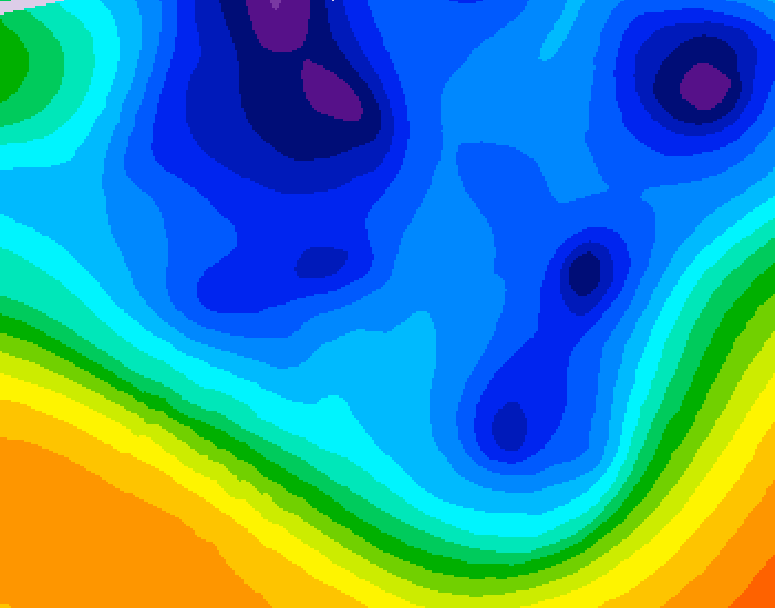 GDPS 500 millibar geopotential height 078 hour forecast chart for Canada based on 2025/12/08 0000Z data
