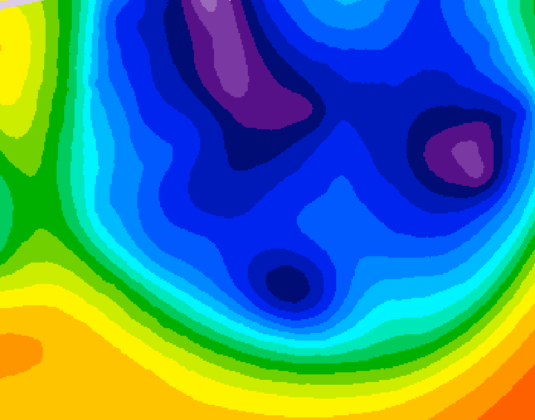GDPS 500 millibar geopotential height 126 hour forecast chart for Canada based on 2025/12/08 0000Z data