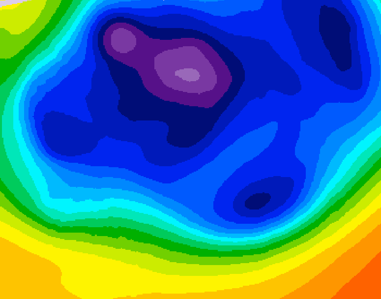GDPS 500 millibar geopotential height 150 hour forecast chart for Canada based on 2025/12/08 0000Z data
