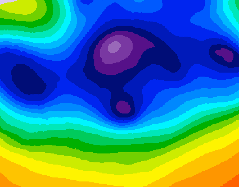 GDPS 500 millibar geopotential height 192 hour forecast chart for Canada based on 2025/12/08 0000Z data