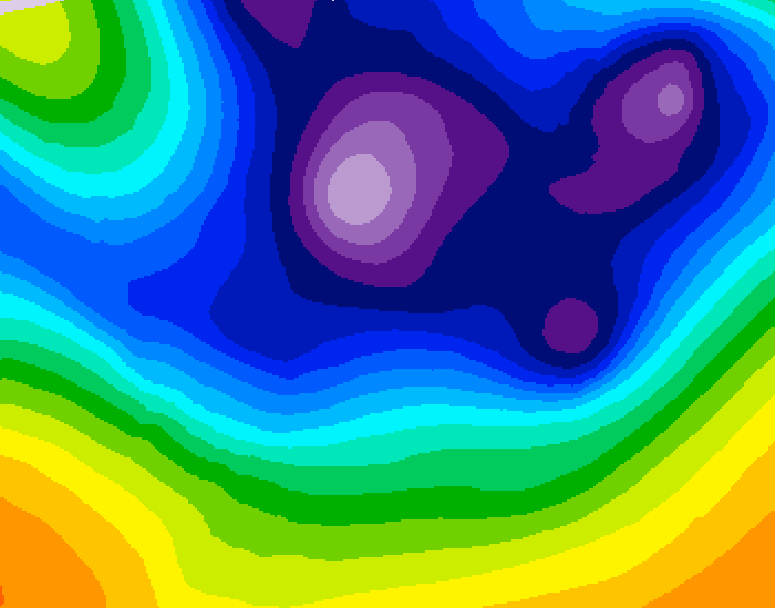 GDPS 500 millibar geopotential height 216 hour forecast chart for Canada based on 2025/12/08 0000Z data