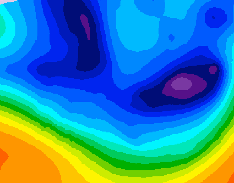 GDPS 500 millibar geopotential height 024 hour forecast chart for Canada based on 2025/12/08 1200Z data