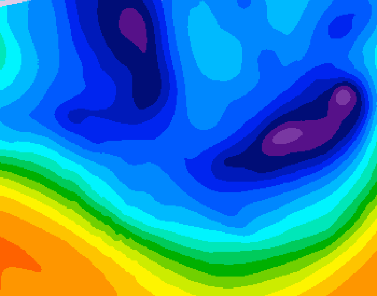 GDPS 500 millibar geopotential height 030 hour forecast chart for Canada based on 2025/12/08 1200Z data