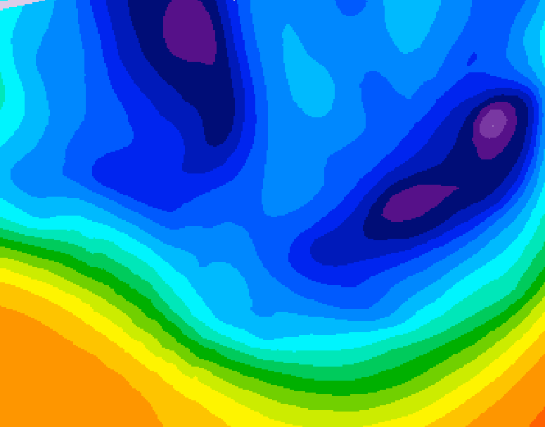 GDPS 500 millibar geopotential height 036 hour forecast chart for Canada based on 2025/12/08 1200Z data
