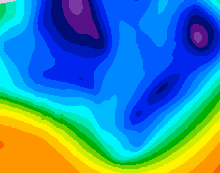 GDPS 500 millibar geopotential height 054 hour forecast chart for Canada based on 2025/12/08 1200Z data