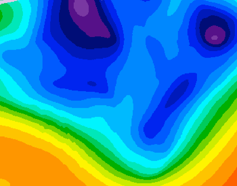 GDPS 500 millibar geopotential height 060 hour forecast chart for Canada based on 2025/12/08 1200Z data