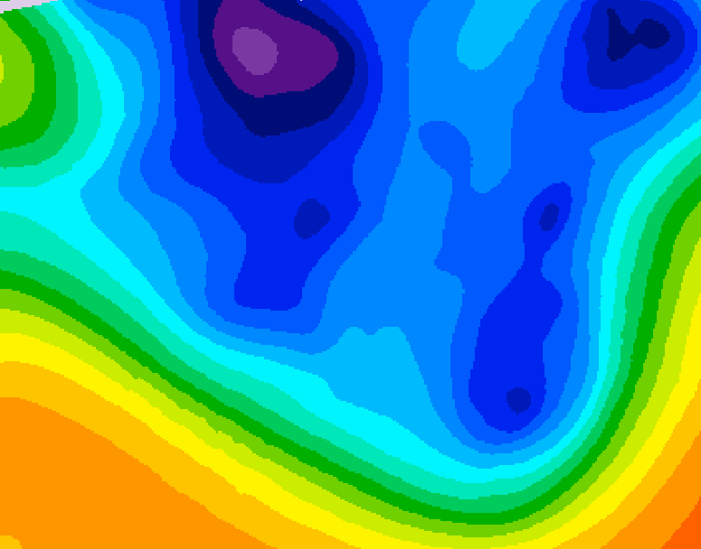 GDPS 500 millibar geopotential height 078 hour forecast chart for Canada based on 2025/12/08 1200Z data