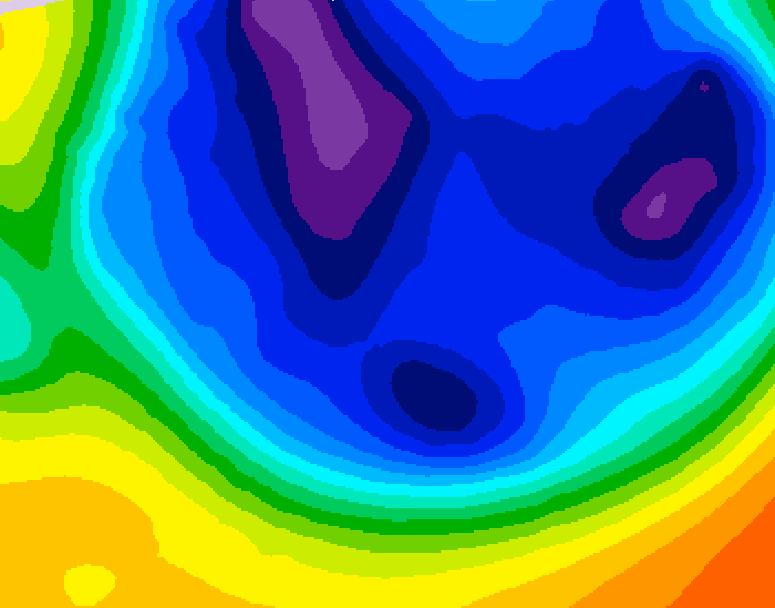 GDPS 500 millibar geopotential height 120 hour forecast chart for Canada based on 2025/12/08 1200Z data