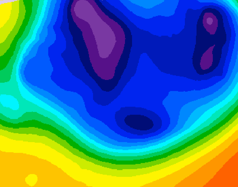 GDPS 500 millibar geopotential height 126 hour forecast chart for Canada based on 2025/12/08 1200Z data
