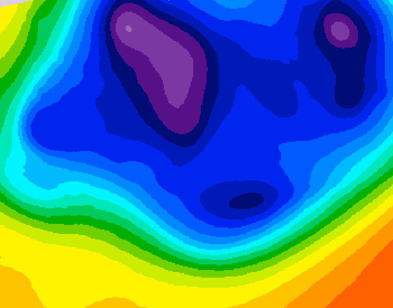 GDPS 500 millibar geopotential height 132 hour forecast chart for Canada based on 2025/12/08 1200Z data