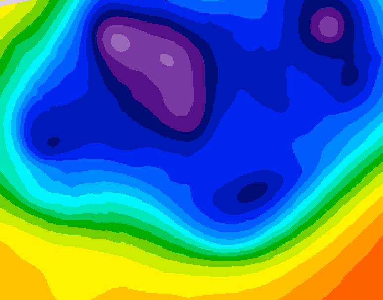 GDPS 500 millibar geopotential height 138 hour forecast chart for Canada based on 2025/12/08 1200Z data