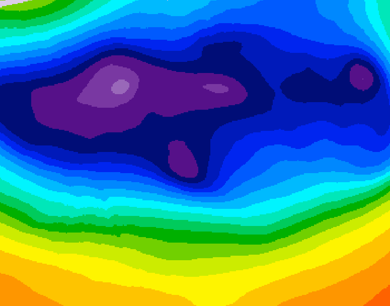 GDPS 500 millibar geopotential height 180 hour forecast chart for Canada based on 2025/12/08 1200Z data