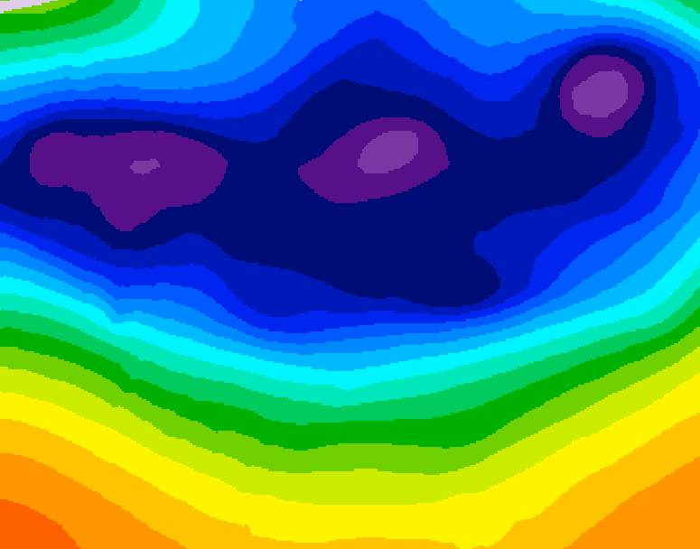 GDPS 500 millibar geopotential height 198 hour forecast chart for Canada based on 2025/12/08 1200Z data
