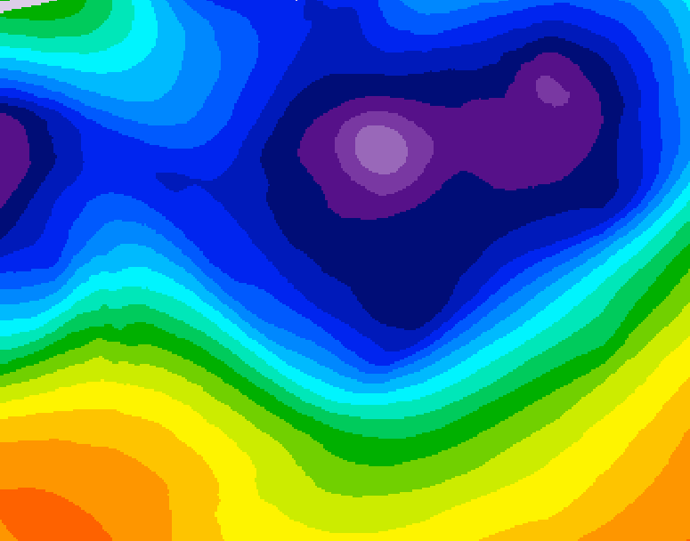 GDPS 500 millibar geopotential height 216 hour forecast chart for Canada based on 2025/12/08 1200Z data