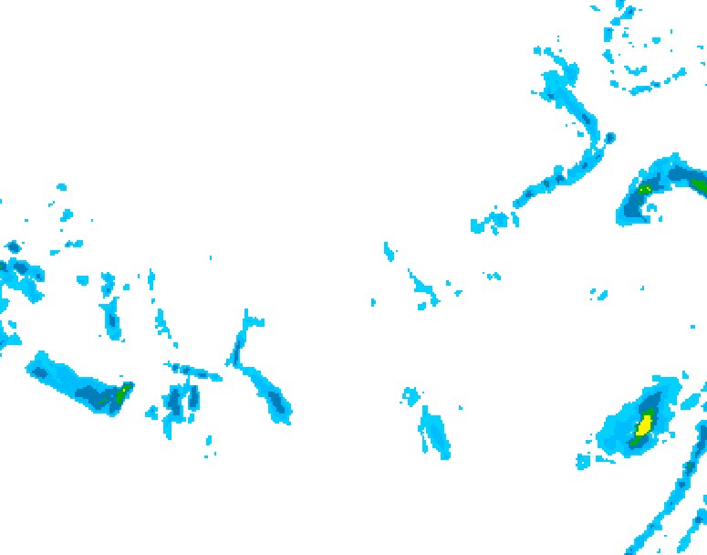 GDPS precipitation 036 hour forecast chart for Canada based on 2025/12/08 0000Z data