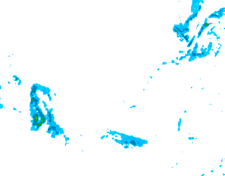 GDPS precipitation 054 hour forecast chart for Canada based on 2025/12/08 0000Z data