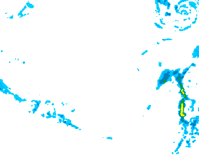GDPS precipitation 090 hour forecast chart for Canada based on 2025/12/08 0000Z data