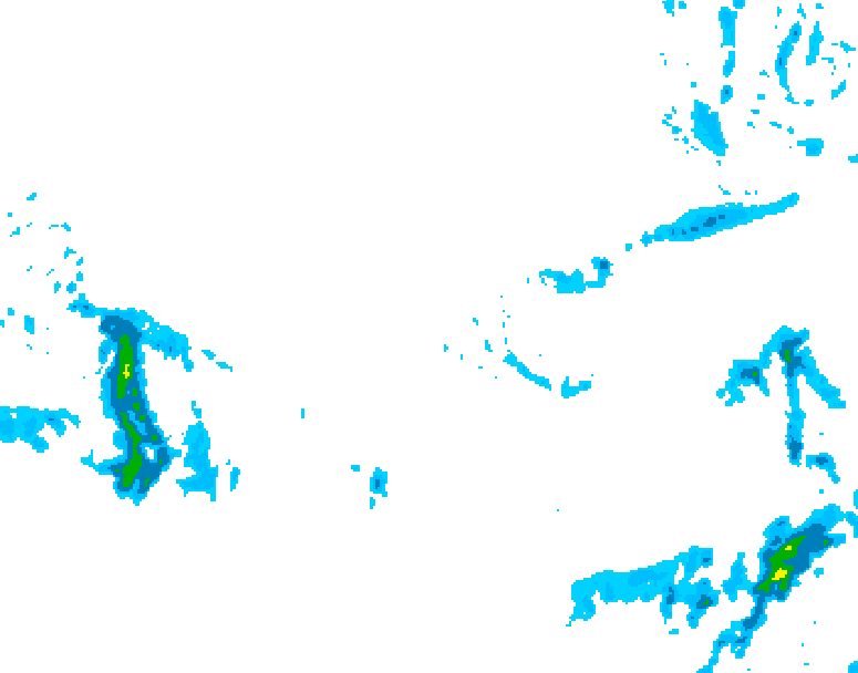 GDPS precipitation 006 hour forecast chart for Canada based on 2025/12/08 1200Z data