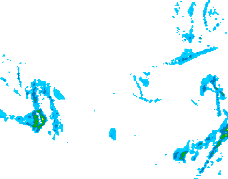 GDPS precipitation 012 hour forecast chart for Canada based on 2025/12/08 1200Z data