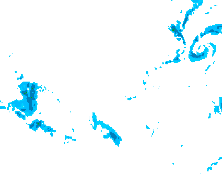 GDPS precipitation 036 hour forecast chart for Canada based on 2025/12/08 1200Z data