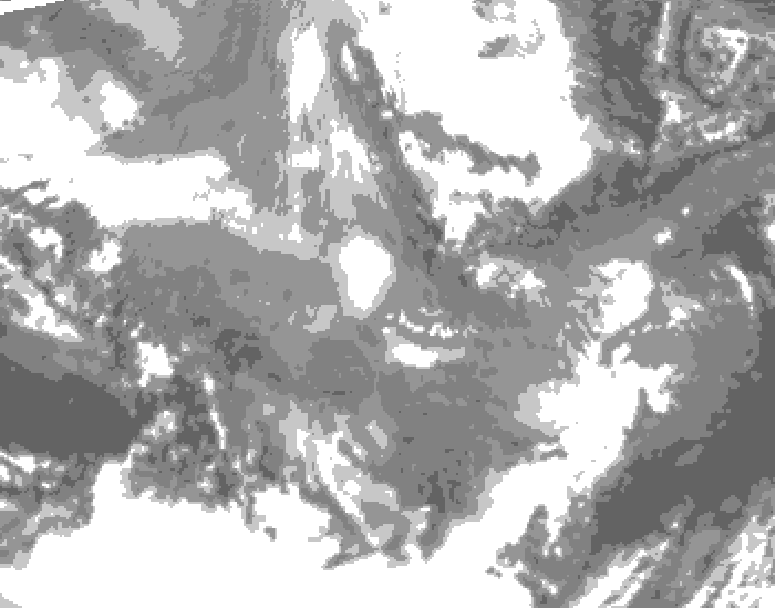 GDPS total cloud 030 hour forecast chart for Canada based on 2025/12/08 0000Z data