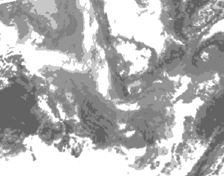 GDPS total cloud 042 hour forecast chart for Canada based on 2025/12/08 0000Z data