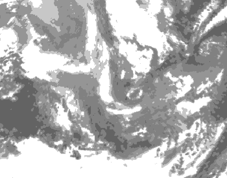GDPS total cloud 048 hour forecast chart for Canada based on 2025/12/08 0000Z data