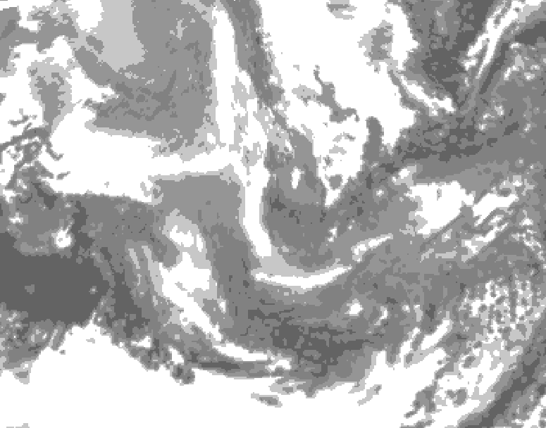 GDPS total cloud 054 hour forecast chart for Canada based on 2025/12/08 0000Z data