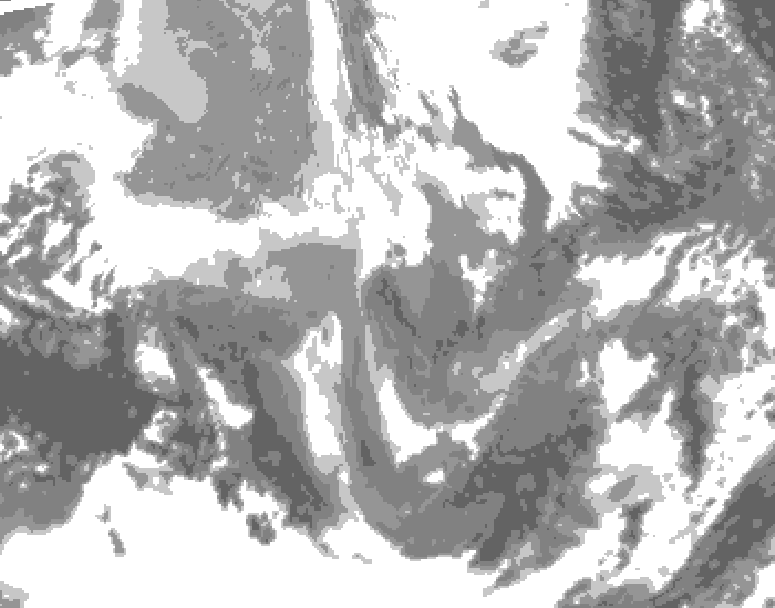 GDPS total cloud 066 hour forecast chart for Canada based on 2025/12/08 0000Z data